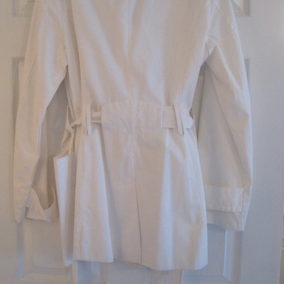 EXPRESS WHITE TRENCH COAT LARGE NWT $148.00 - Picture 6 of 7